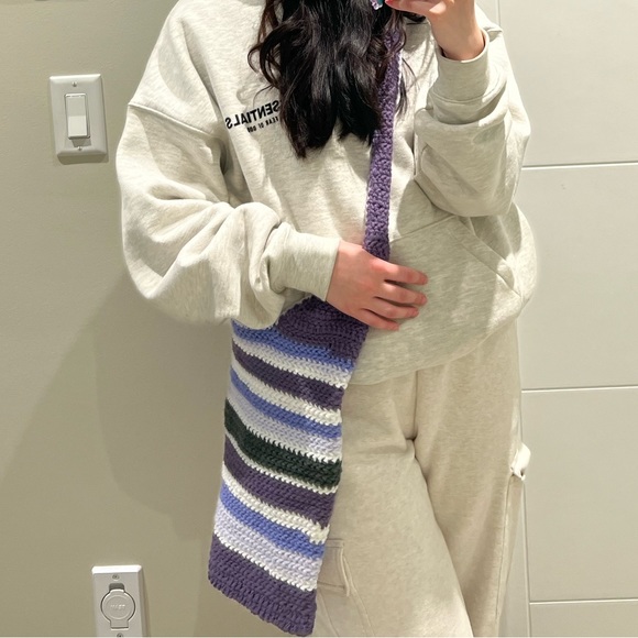 Crochet tote bag purple - Picture 2 of 3